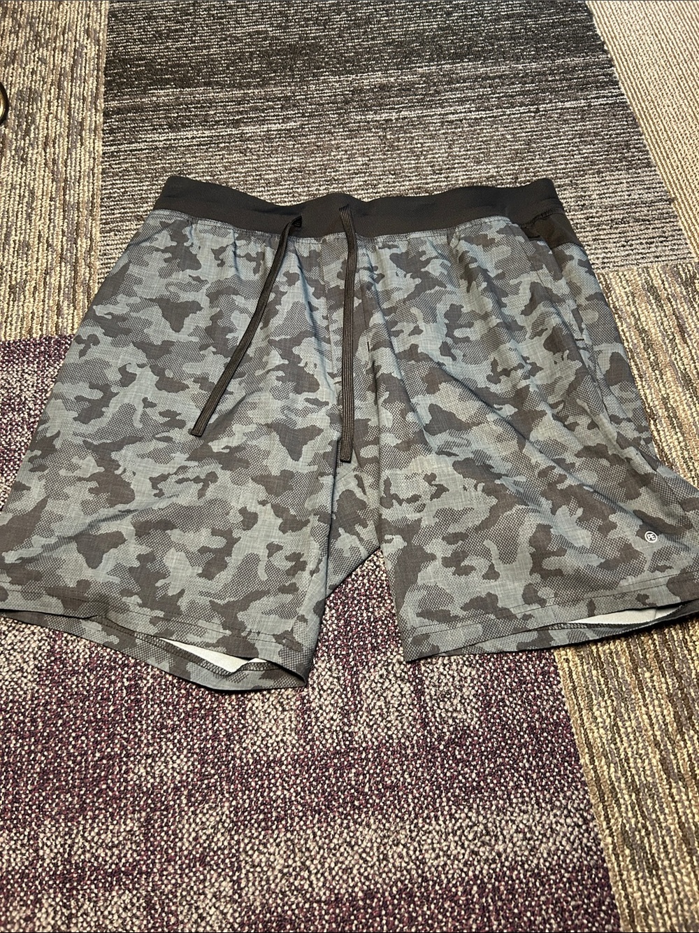Perry Ellis Gray Camo Athletic Drawstring Shorts